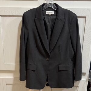 Calvin Klein Women's Dark grey Single-Button Blazer